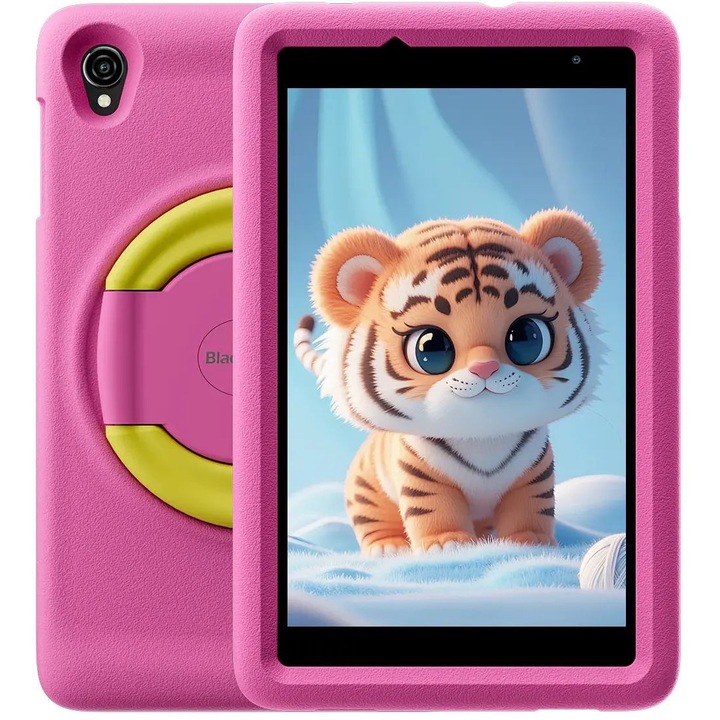 Таблет Blackview Tab A5 Kids, Flamingo Pink, Cellular с процесор 1x Cortex-A75 (2.0 GHz) + 3x Cortex-A55 (1.8 GHz), 3 GB, 64 GB, Android 14, Сив / Розов