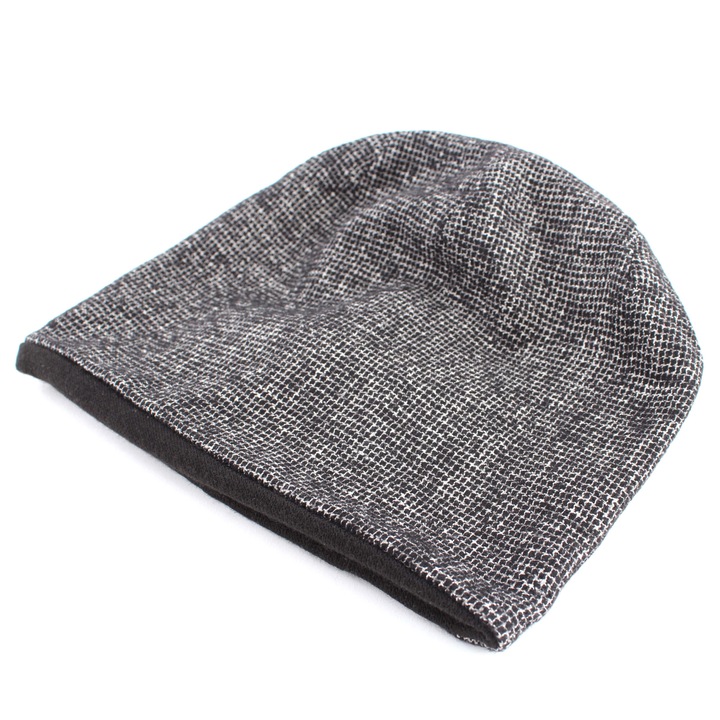 Sapca de iarna din lana si in HatYou CP3041, Pentru barbati, Negru melange