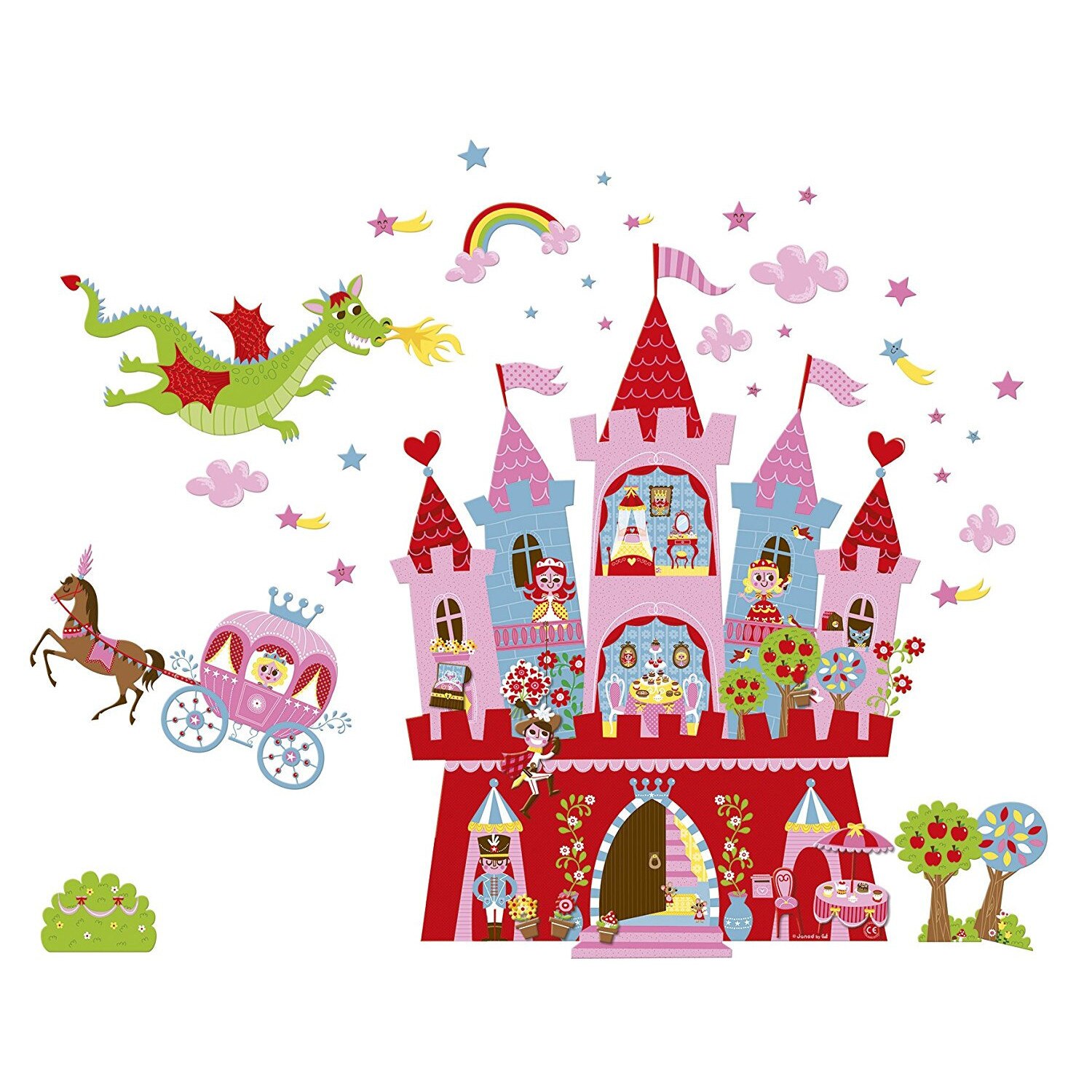 Set stickere Janod - Stickere de perete cu printese - J02848