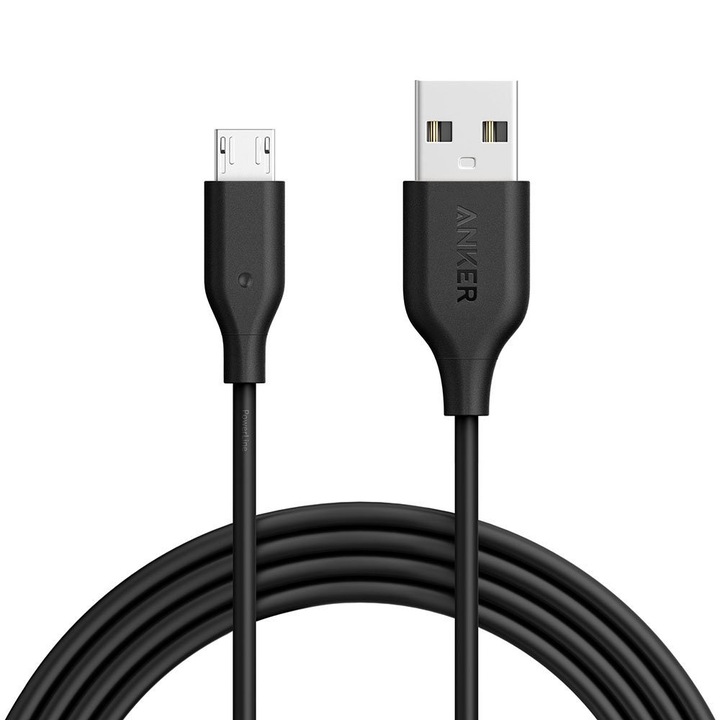 Anker PowerLine micro USB kábel, 1.8 méter, fekete