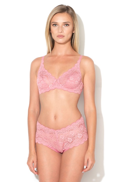 Triumph, Дантелен сутиен Amourette с вълнообразни краища, Розово