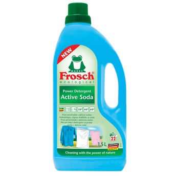 Detergent lichid de rufe Frosch Active Soda, 1.5 L, 22 spalari Detergent lichid de rufe Frosch Active Soda, 1.5 L, 22 spalari
