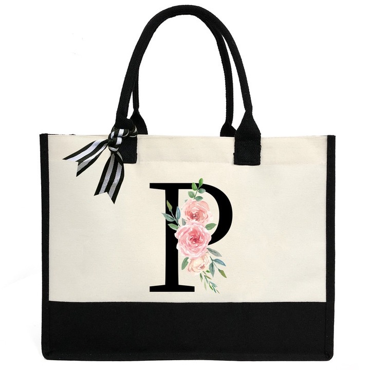 Női táska, ZHONYEE, P betű, Vászon, Vízálló, Többszínű