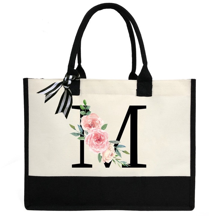 Női táska, ZHONYEE, M betű, Vászon, Vízálló, Többszínű