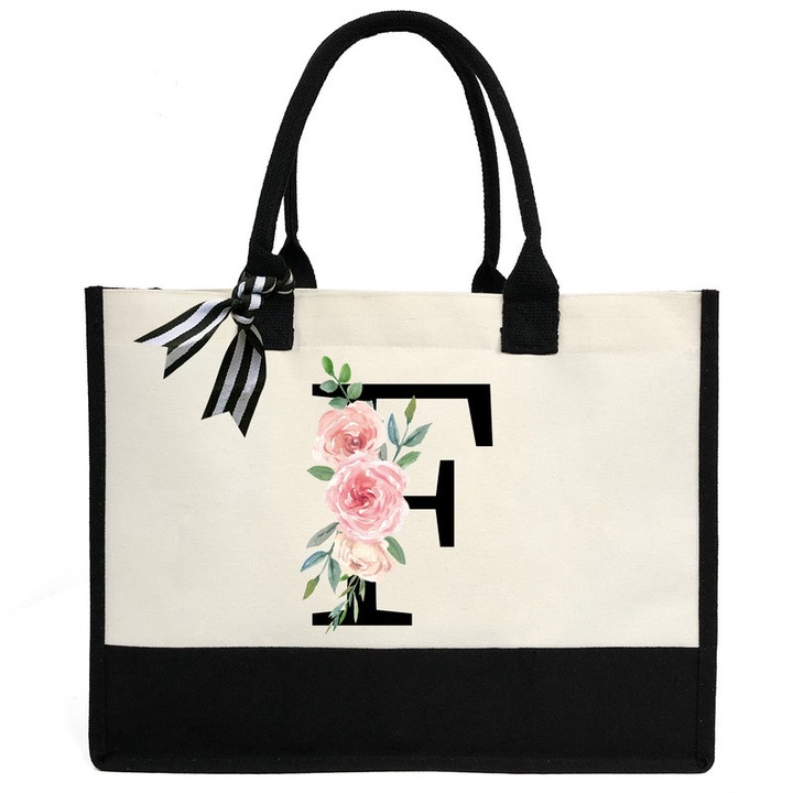 Női táska, ZHONYEE, F betű, Vászon, Vízálló, Többszínű