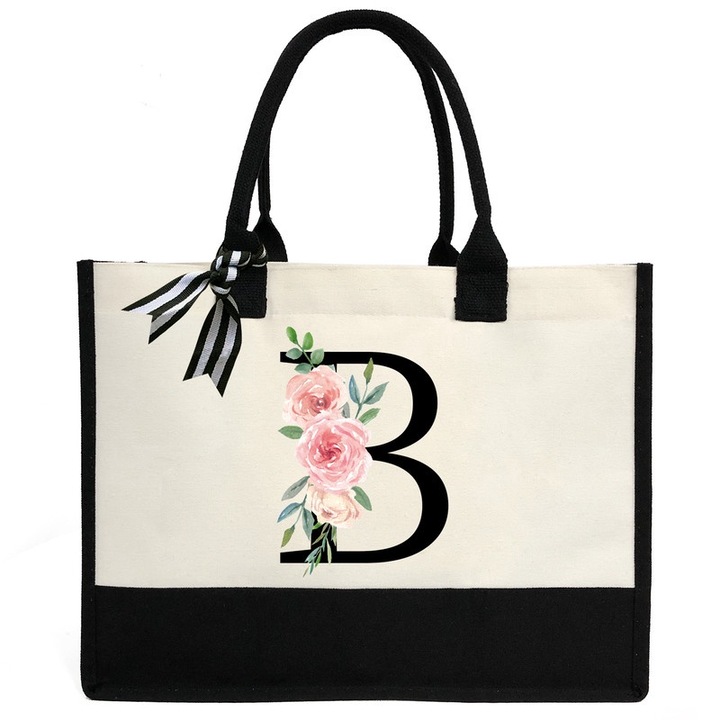 Női táska, ZHONYEE, B betű, Vászon, Vízálló, Többszínű