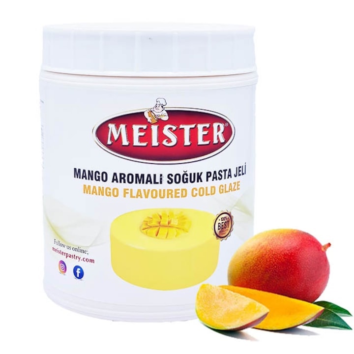 Glazura Oglinda Rece - Mango-Galbena - Decorare & Acoperire - Mango Flavoured Cold Glaze - Meister - 1 Kilogram