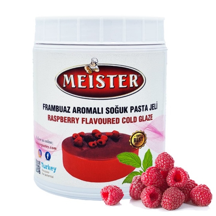 Glazura Oglinda Rece - Zmeura - Rosie - Decorare & Acoperire - Raspberry Flavoured Cold Glaze - Meister - 1 Kilogram