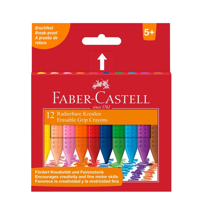 Creioane Faber-Castell Grip, 12 culori