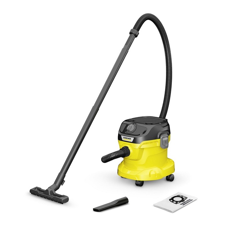 Прахосмукачка за сухо и мокро почистване Karcher KWD 2 V-12/4/18, Мощност 1000 W, Капацитет на контейнера 12 литра, Стандартни аксесоари 35 мм, Захранващо напрежение 220-230 V, 50-60 Hz, Захранващ кабел 4 м