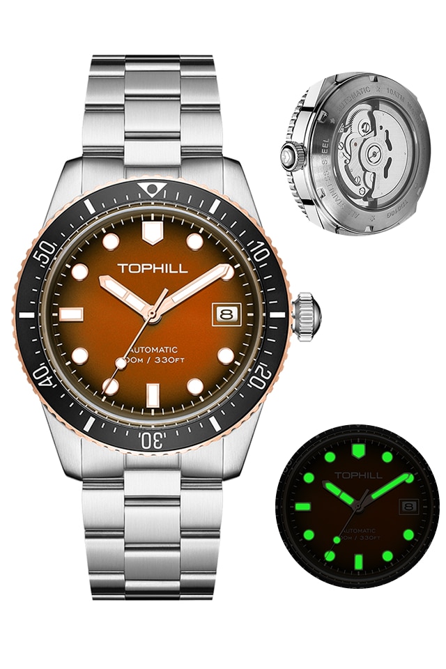 TOPHILL ceas de mana barbatesc, ceas de diving, mecanism automat