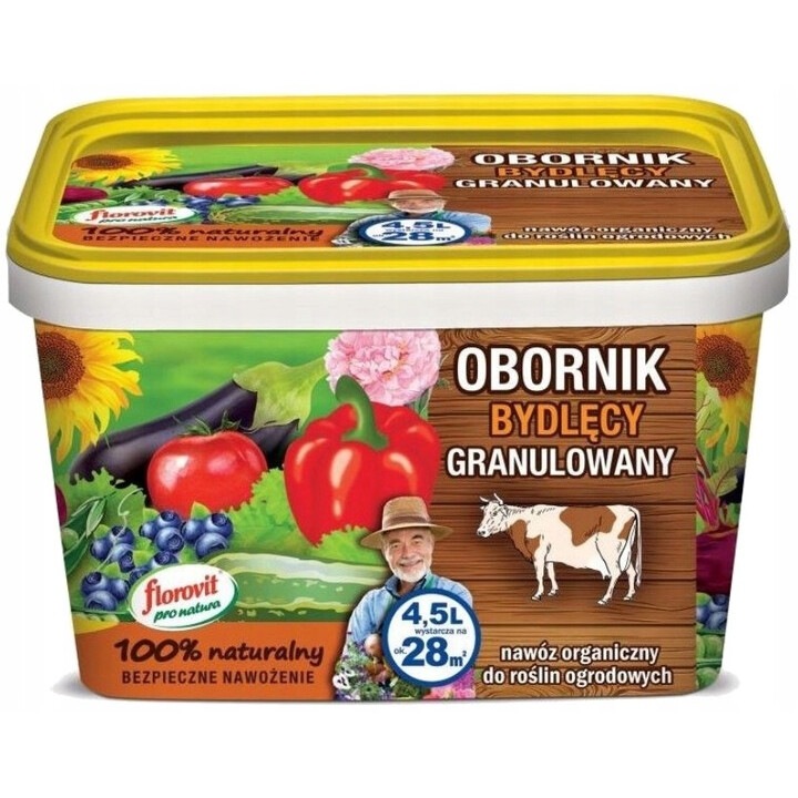 Florovit szemcsés szerves műtrágya, 4,5l, kertészkedéshez, talajszerkezetet javító, ökológiai