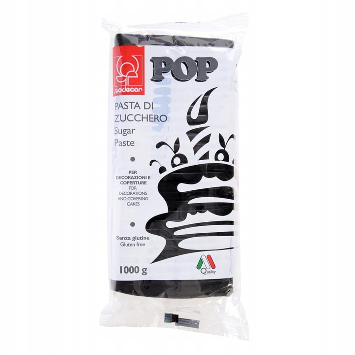 Pasta de zahar, modecor, negru, 1 kg
