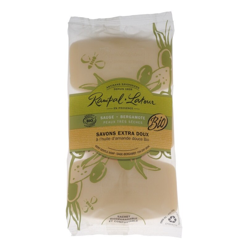 Pachet 3 sapunuri bio salvie bergamota Rampal Latour