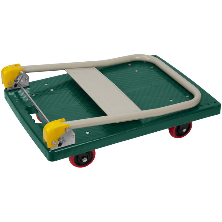 Платформена количка Evotools, 72x48 см, 150 кг, Сгъваема стоманена дръжка, PVC платформа