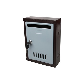 Cutie postala, Evotools, 195x260x76 mm, pentru interior, 2 chei, gri+maro Cutie postala, Evotools, 195x260x76 mm, pentru interior, 2 chei, gri+maro