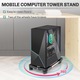 Suport Mobil pentru PC, SINBINTA, Suport pentru PC Reglabil pentru Podea, Max 50kg, Cu 2 roti rotative/blocabile, Anti-alunecare, Disiparea caldurii si rezistenta la umiditate, Lungime reglabila 42-55cm, Latime reglabila 22-35cm, PP/Otel, Negru