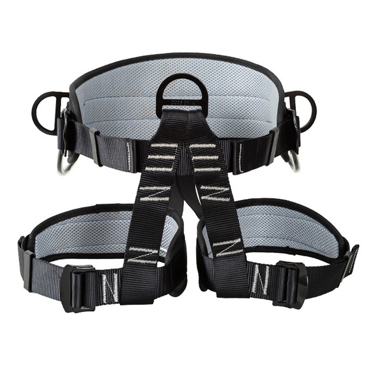 Hamuri de alpinism, SINBINTA, Ham Protectie pentru Lucrul la Inaltime, Anti-rugina si anti-alunecare, Rezistent la uzura, Talie 66-135cm, 3 Puncte prindere, Pentru constructii, intretinere, explorare, munca aeriana, salvare, Polyester/Otel, Negru