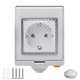 Priza Electrica Exterior, SINBINTA, Priza Simpla Aplicata cu Protectie Anti-Umezeala, 250V/16A, Waterproof IP55, Model standard European, Rezistenta la apa si praf, WIFI, Usor de instalat, ABS, 85x63x70mm, Alb/Gri