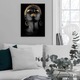 Tablou Canvas Premium, SINBINTA, Tablou Decorativ pentru Living, Tablou personaj, Black woman cu golden lips, Africana princess, Face skin, Modern art, Pentru dormitor, sufragerie, Textil, 70 x 60cm, Negru/Auriu