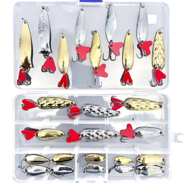 Комплект от 25 примамки, Autocise, метални, цвят злато, тегло 1-8гр