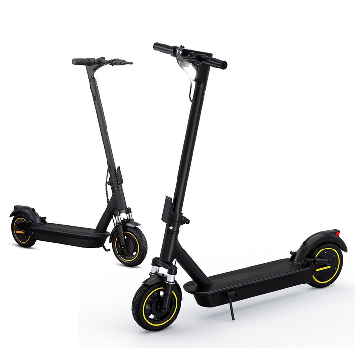 Електрическа тротинетка ATSANT MAX Electric Scooter, Мощност на мотора 500W, Батерия 42V, 14.5Ah，Максимум Автономия 45 Km, Максимална Скорост 35 Km/h, Приложение, Черен