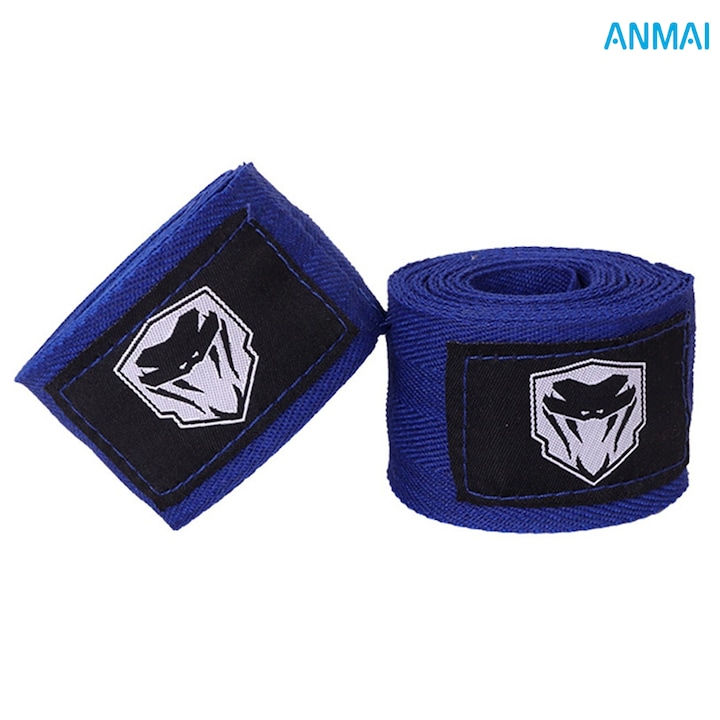 Set 2 Bandaje, Anmai, 5 metri, Coton elastic super confortabil si usor, Albastru