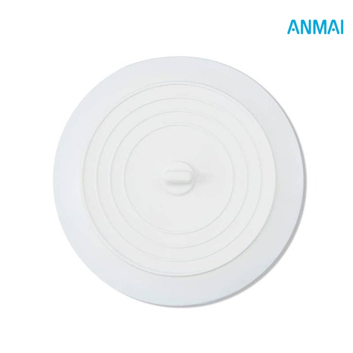 Капак Anmai Кръгъл силиконов за сифон/мивка/вана, защита от хлебарки и неприятни миризми, диаметър 15 см, сив