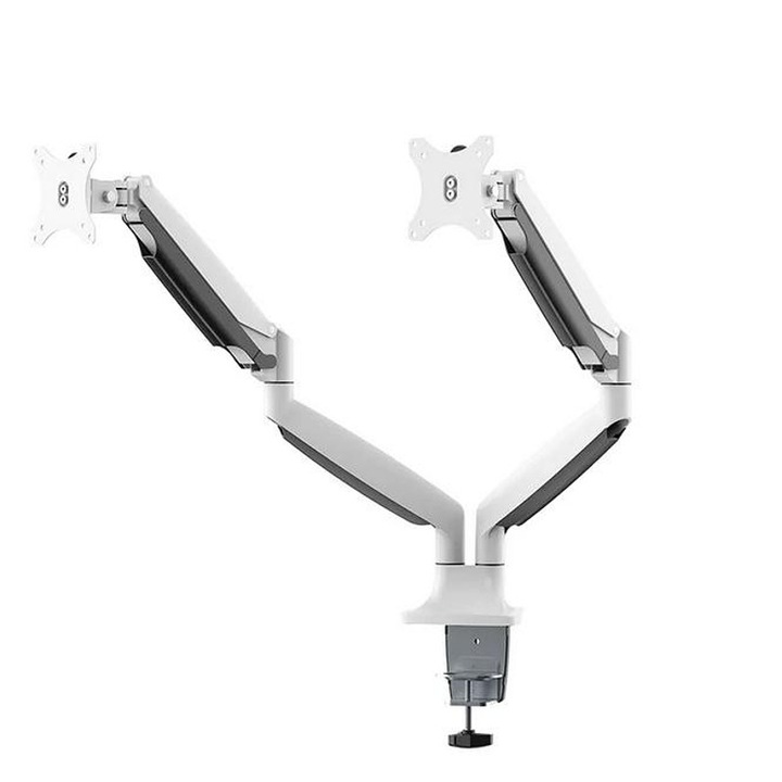 Стойка за монитор Neomounts, 10-32", До 9 кг. на екран, Регулируема исочина, Подвижен, Двоен, Бял
