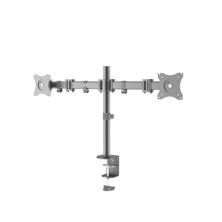 Стойка за монитор Neomounts, 10"-27", Двоен, До 8 кг. на екран, Стомана, Сребрист