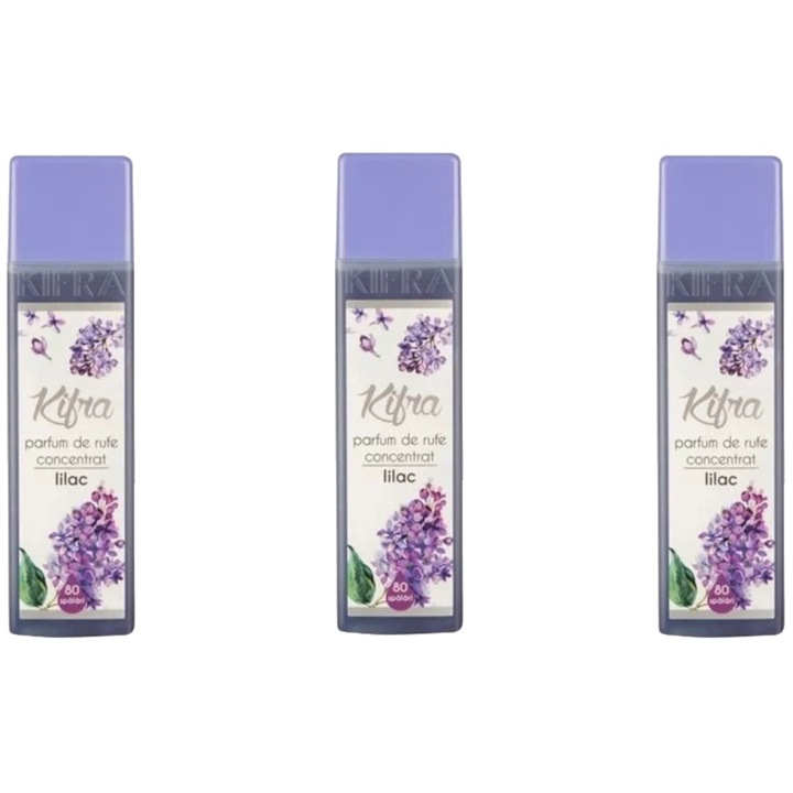 Set 3 x Kifra Parfum Rufe 200ml Liliac 80 Spalari, rapid si eficient, testat dermatologic, prospetime de lunga durata, elimina mirosuri neplacute, curatare in profunzime, parfum placut, usor de aplicat