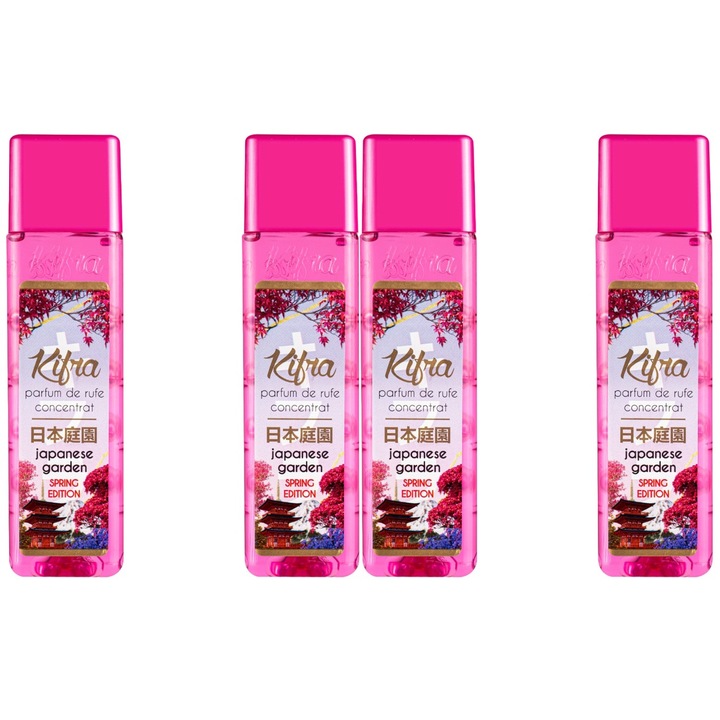 Kifra Mosóparfüm készlet, 4 db, Japanese Garden 200 ml 80 mosás, gyors és hatékony, bőrgyógyászatilag tesztelt, hosszan tartó frissesség, eltünteti a kellemetlen szagokat, mélytisztító hatású, kellemes illatú