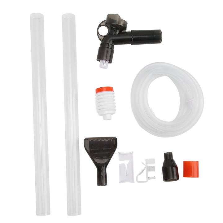 Curatator de pietris pentru rezervoare de peste Schimbator de apa universal rapid din plastic pentru acvariu cu buton de presiune a aerului