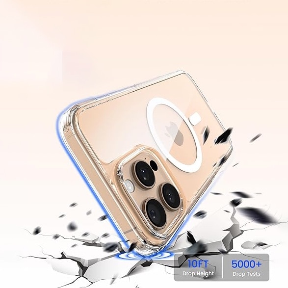 Husa de Protectie, MagSafe, MOGU, Compatibil iPhone 16 pro, impermeabila, rezistenta la zgarieturi, airbag anti-cadere, absorbtie de soc anti-coliziune pe patru fete, din material PC+TPU pentru rezistenta la ingalbenire, grosime 1,5mm, transparenta