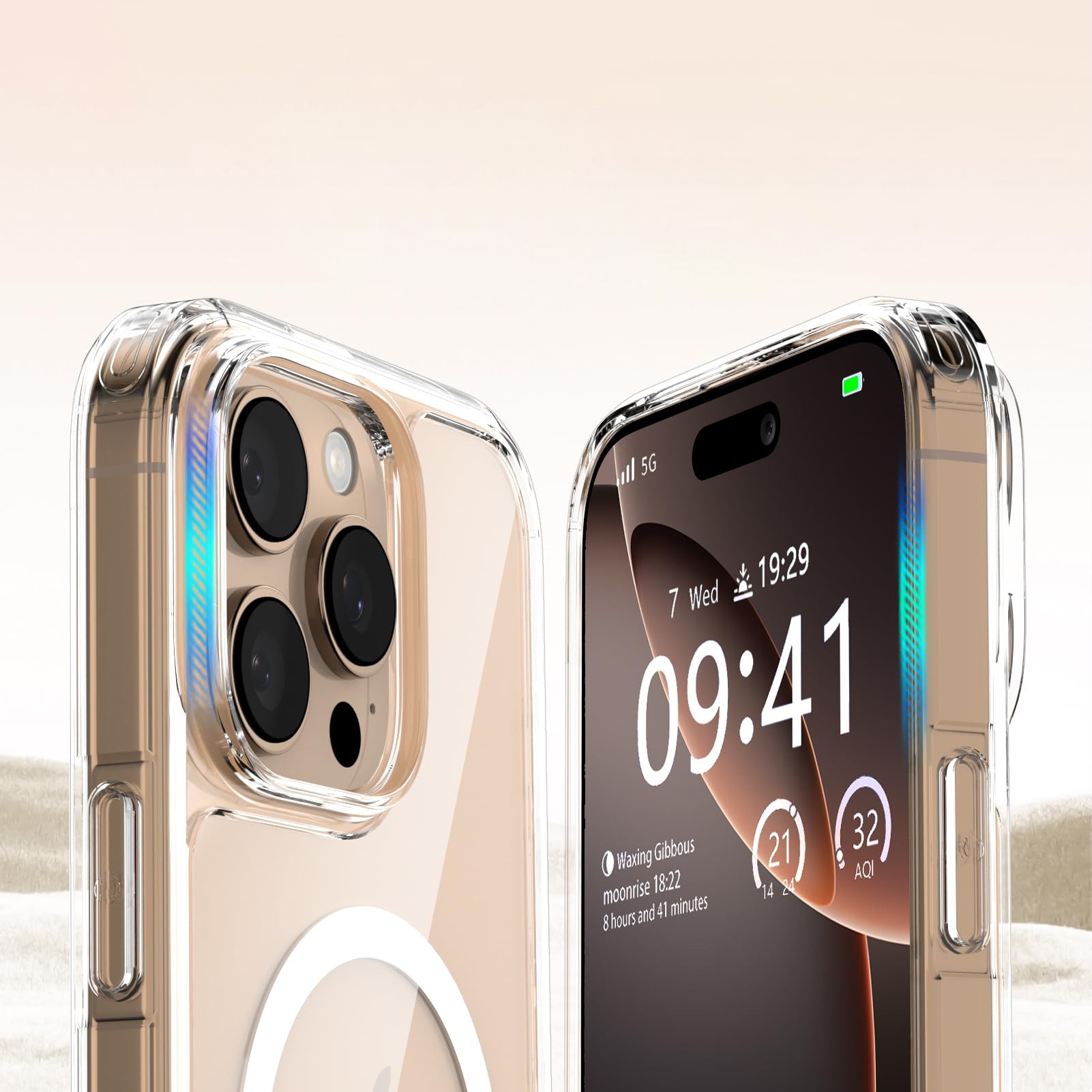 Husa de Protectie, Compatibil iPhone 16 pro max, MOGU, impermeabil, Antizgarieturi, Anticadere, Anti-coliziune pe patru laturi si absorbtie a socurilor, Grosime 1, 5 mm, transparent