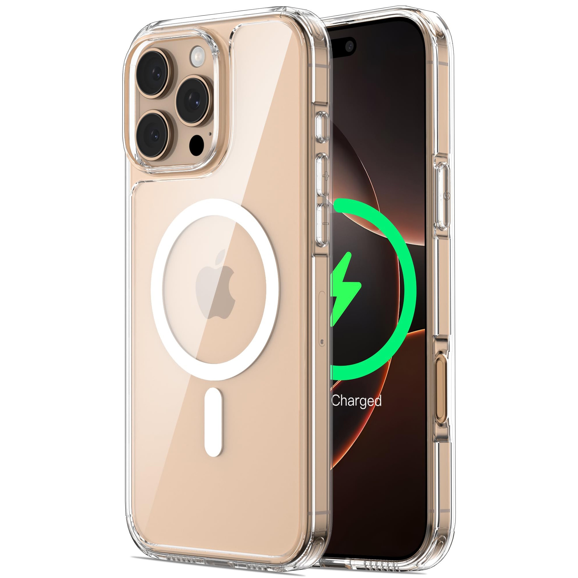 Husa de Protectie MagSafe, MOGU, Compatibil iPhone 16 pro max, impermeabila, rezistenta la zgarieturi, airbag anti-cadere, absorbtie de soc anti-coliziune pe patru fete, din material PC+TPU pentru rezistenta la ingalbenire, grosime 1,5mm, transparenta