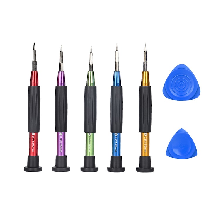 Set 7 surubelnite multifunctionale, SINBINTA, Portabil, Manuala, Maner antiderapant, Ergonomic, Pentru reparatii electronice, telefoane, bijuterii, ochelari, Aluminum Alloy/Otel mangan, 12cm, Multicolor