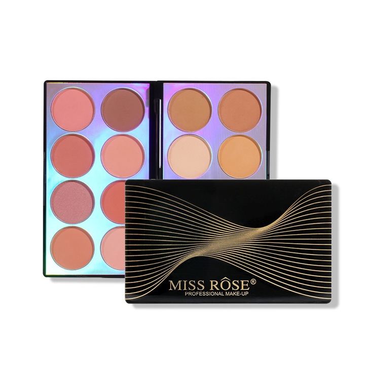 Paleta de fard de obraz crema si corectoare, SINBINTA, Machiaj paleta de contur 16 culori, Durata lunga, Rezistenta la pete, Finisaj mat amestecabil, Machiaj de fata, Potrivit pentru petreceri, nunti, festivaluri, date, 14.3*8.4cm, Multicolor