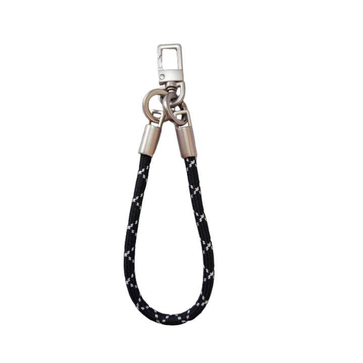 Kulcstartó, cinkötvözet/nylon, 7mm, többszínű