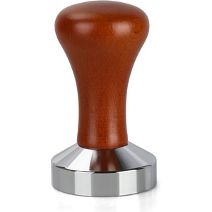 Tamper espresso 51mm, ZZHUI ZZXUE, design elegant din inox, maner din lemn, 90x51mm, set accesorii pentru cafea
