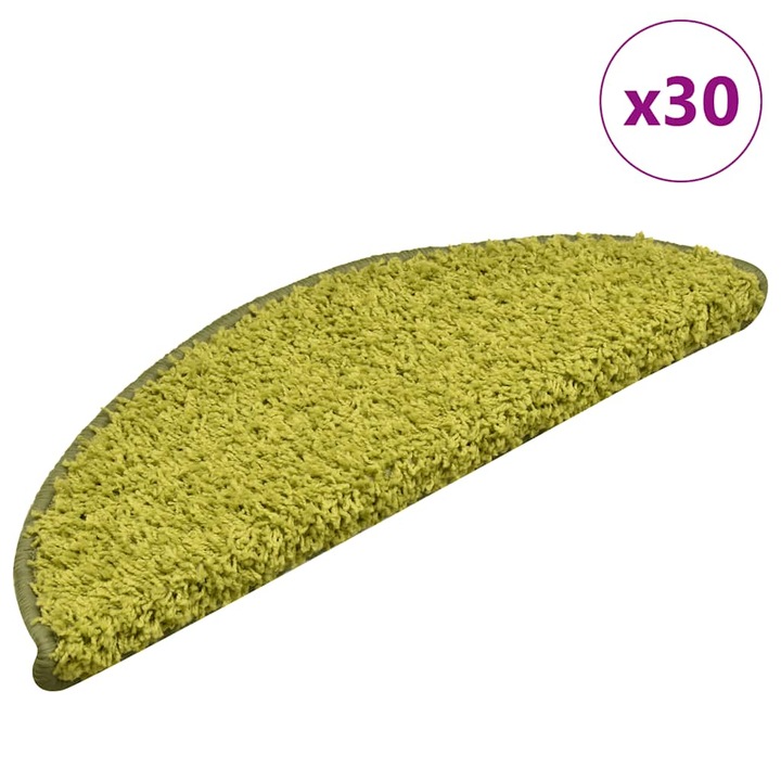 Covorase scara vidaXL, 30 buc, verde, 56x17x3 cm, 5.25 Kg 3365810