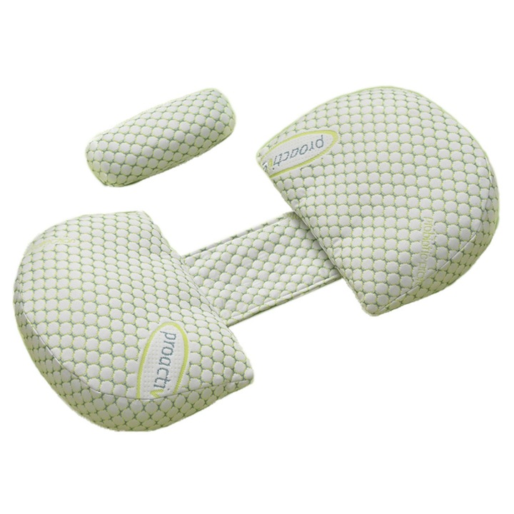 Perna gravide, Hggzeg, Perna multifunctionala, pentru gravide si alaptare, Usor de reglat, Design ergonomic, Husa detasabila, Confortabil, Moale si respirabil, Usor de curatat, Suport burta, picioare, cap, gat, spate, 38x76cm, Verde deschis