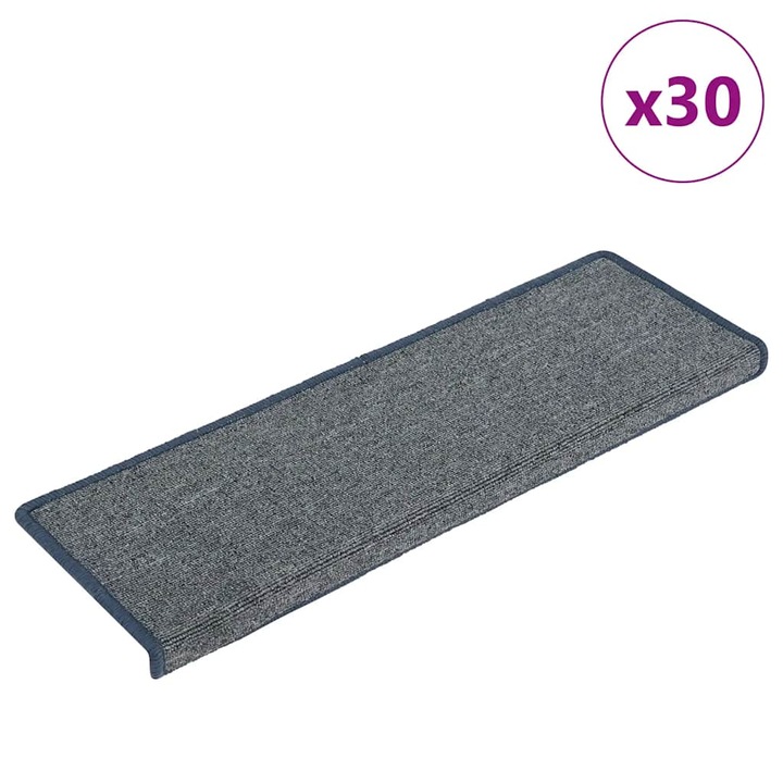 Covorase scara vidaXL, 30 buc, 65x21x4 cm, violet si albastru, 3.9 Kg 3365780