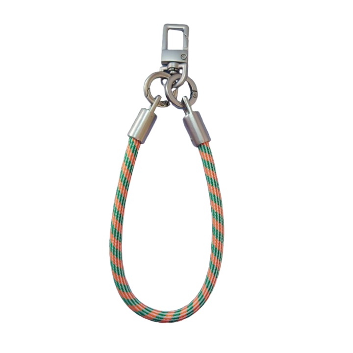 Kulcstartó, cinkötvözet/nylon, 7mm, többszínű