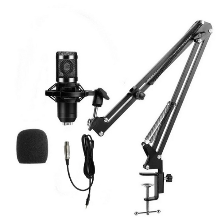 Set microfon SkyTechs® pentru studio si birou microfon 360° premium conferinte video voice, gaming, chat suport cu amortizor de soc