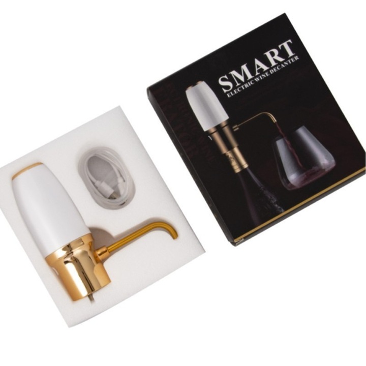 Електрическа гарафа за вино, 4 л, бяла, 13,5x8x8 см, без тапа