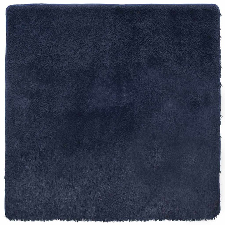 Covor shaggy cu pom inalt vidaXL, NAVARRA, bleumarin, 200x200 cm 4102883