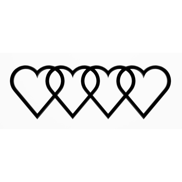 Emblema Logo Audi inimi Negru Spate, dimensiune 200mm, Imprimat 3D