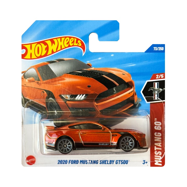 Masinuta Metalica Hot Wheels, 2020 Ford Mustang Shelby GT500, 1:64, Portocaliu