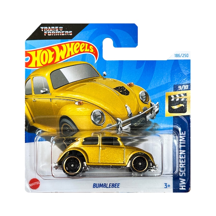 Masinuta Metalica Hot Wheels, Bumblebee Transformers, 1:64, Auriu